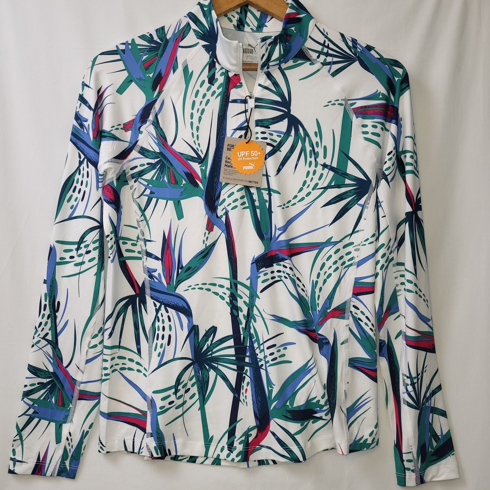 Puma YouV Paradise Quarter Zip Golf Pullover Women's Size Small NWT‎